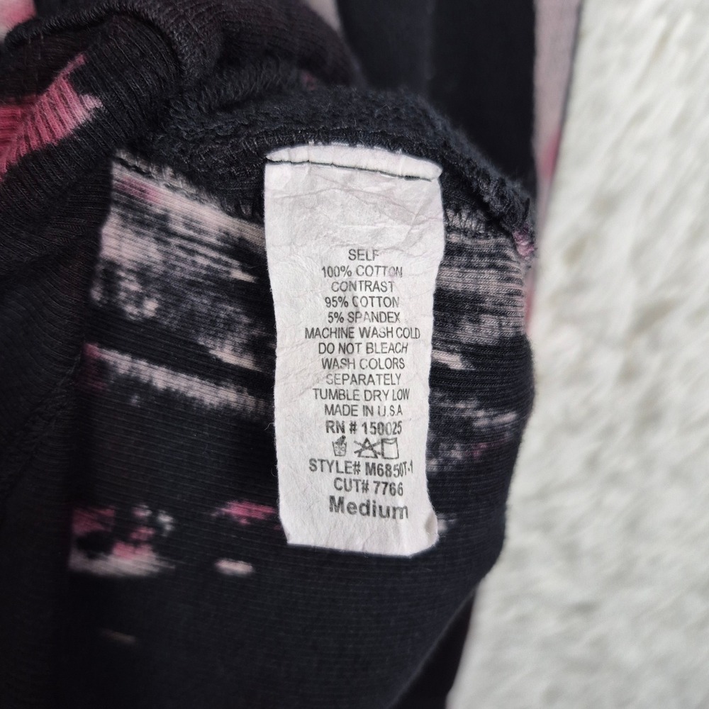 Emory Park Womens Tie Dye Cropped Sweatshirt Black Pink Medium‎ - Picture 6 of 9